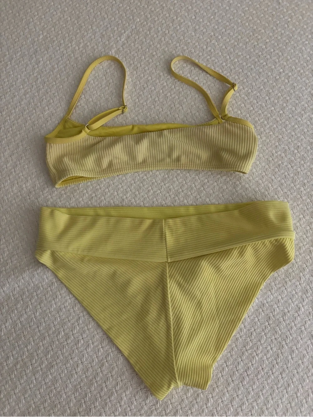 Frankie's Bikinis Yellow Ribbed Two-Piece Swim Set